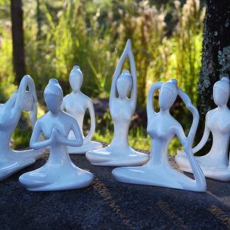 Estatuetas 12cm Yoga Brancas - 6pç