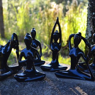 Estatuetas 12cm Yoga Pretas - 6pç