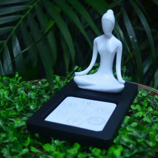 Incensário Relevo Yoga Mod A 16cm Resina Porta Incenso Vareta