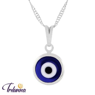 Gargantilha Olho Grego 10mm Prata