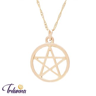 Gargantilha Pentagrama C/Aro 17mm Dourada