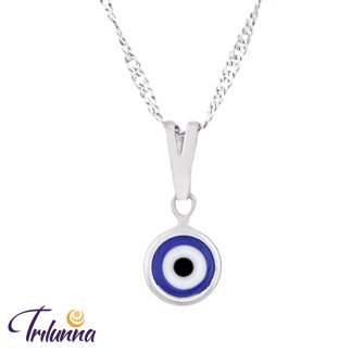 Gargantilha Olho Grego 10mm Prata