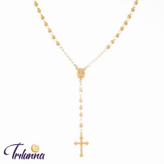 Gargantilha Terço 15mm Dourada