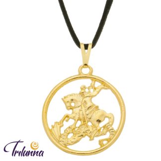 Gargantilha São Jorge 30mm Dourada C/Cordão