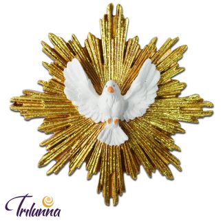 Estátua Decorativa Católica Divino Espírito Santo de Parede 12cm Resina