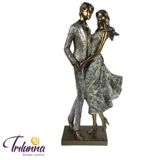 Estátua Decorativa 36Cm Casal Dançante