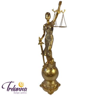 Estátua Decorativa 57Cm Dama Da Justiça Dourada