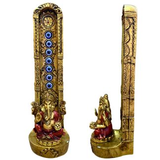Incensário Torre 23cm Ganesha C/ Olho Grego