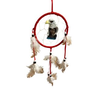 Filtro Sonhos 25cm Indígena Vermelho