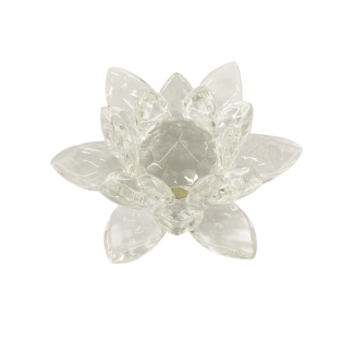 Flor De Lótus Vidro - Miolo 40mm Branco