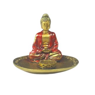 Incensário Redondo Buda Hindu Dourado