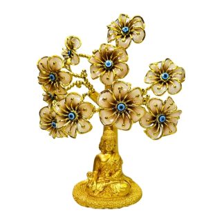 Árvore 27cm Olho Grego e Buda Dourada