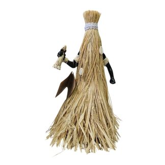 Obaluaê 27cm M Orixá Estátua Decorativa Resina e Palha