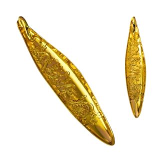 Incensário Régua Metal Dragão Dourado 22cm