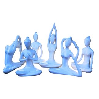 Estatuetas 12cm Yoga Brancas - 6pç