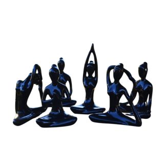 Estatuetas 12cm Yoga Pretas - 6pç