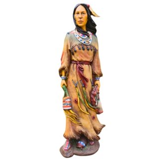 Estátua Índia Xamã 54cm Filtro dos Sonhos Xamanismo Caboclo Índio