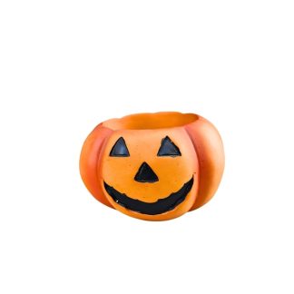 Abóbora Porta Treco Halloween 10cm Laranja Resina Item Decorativo