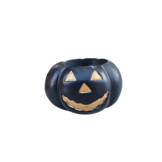 Abóbora Porta Treco Halloween 10cm Preto Resina Item Decorativo