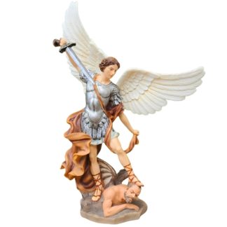 Estátua Arcanjo Miguel 36cm Resina Decoração
