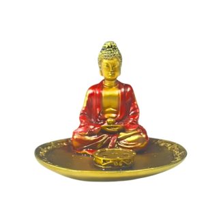 Incensário Redondo Buda Hindu Dourado