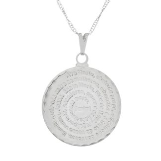 Gargantilha Medalha Ave Maria 25mm Prata