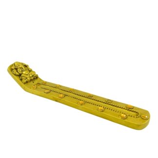 Incensário Régua Ganesha Dourado Canaleta Strass