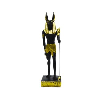 Estátua Decorativa Deus Anúbis 14Cm Dourado