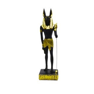 Estátua Decorativa Deus Anúbis 20Cm Dourado