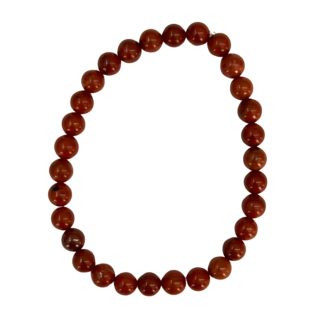 Pulseira De Pedra Jaspe Vermelho N6