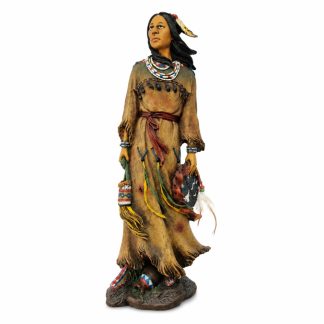 Estátua Índia em Resina 52cm Decoração Indígena