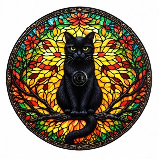 Incensário Vidro Bowl Gato Preto