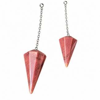 Pêndulo De Pedras Quartzo Vermelho -2pç