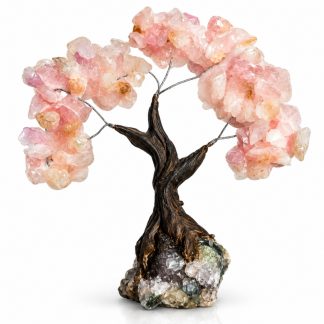 Árvore De Resina 12cm Quartzo Rosa