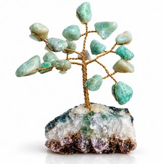 Árvore De Pedra C/ Arame Mini 10cm Amazonita