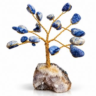 Árvore De Pedra C/ Arame Mini 10cm Quartzo Azul