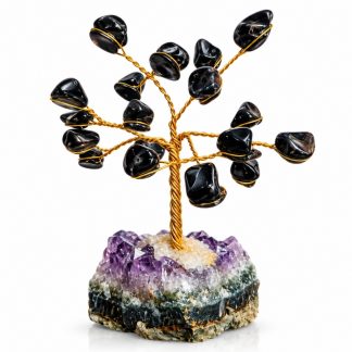 Árvore De Pedra C/ Arame Mini 10cm Ônix