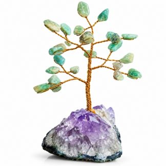 Árvore De Pedra C/ Arame 15cm Amazonita