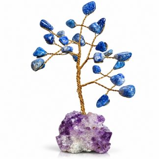 Árvore De Pedra C/ Arame 15cm Quartzo Azul