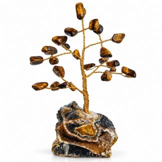 Árvore De Pedra C/ Arame 15cm Olho De Tigre
