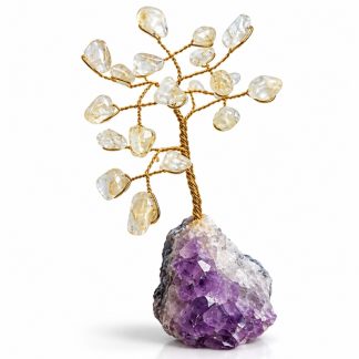 Árvore De Pedra C/ Arame 15cm Cristal