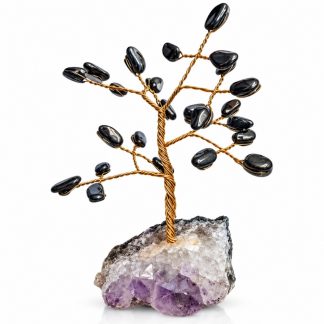 Árvore De Pedra C/ Arame 15cm Hematita