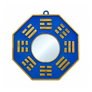 Bagua Resina 10cm Azul C/Espelho Decoração