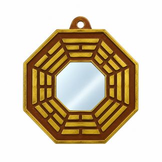 Bagua Resina 06cm Marrom C/Espelho Decoração