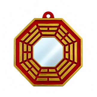 Bagua Resina 06cm Vermelho C/Espelho Decoração