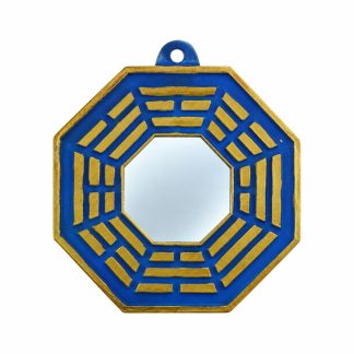 Bagua Resina 06cm Azul C/Espelho Decoração