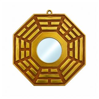 Bagua Resina 15cm Marrom C/Espelho Decoração