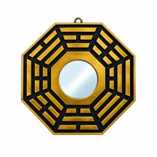 Bagua Resina 15cm Preto C/Espelho Decoração